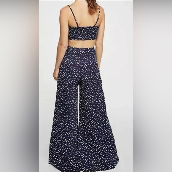 Free People ONE Bette Flare Wide Leg Polka Dot Pants - Picture 2 of 12